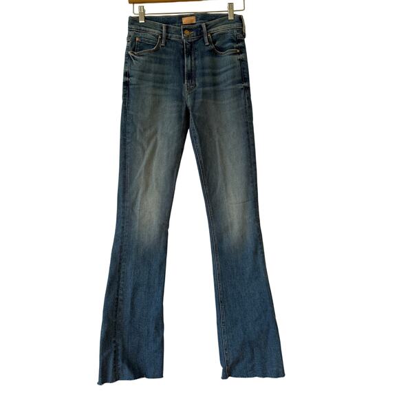 Mother Runaway Fray Mid-Rise Jeans in Monkey in the Middle Size 26